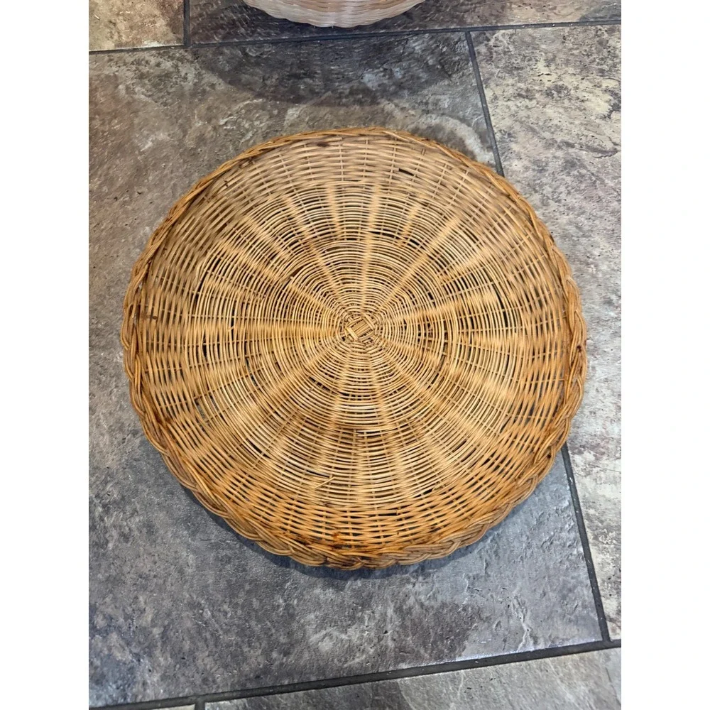 Vintage Boho Woven Basket Wall Decor Set of 6 Natural Rattan Seagrass Wicker